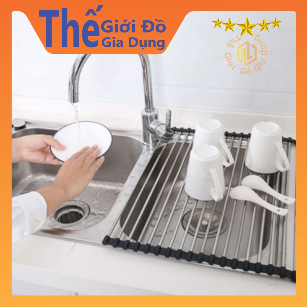 [Giá Inox] Giá Để Ráo Nước Cho Bồn Rửa Chén Bằng Thép Không Gỉ