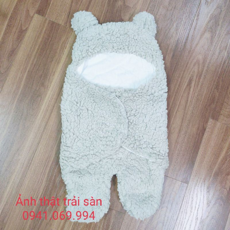 Ủ gấu lông cừu có chân cho bé sơ sinh