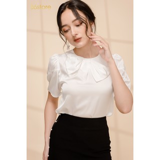 ÁO SƠ MI LỤA THIẾT KẾ CỔ NƠ SIÊU XINH