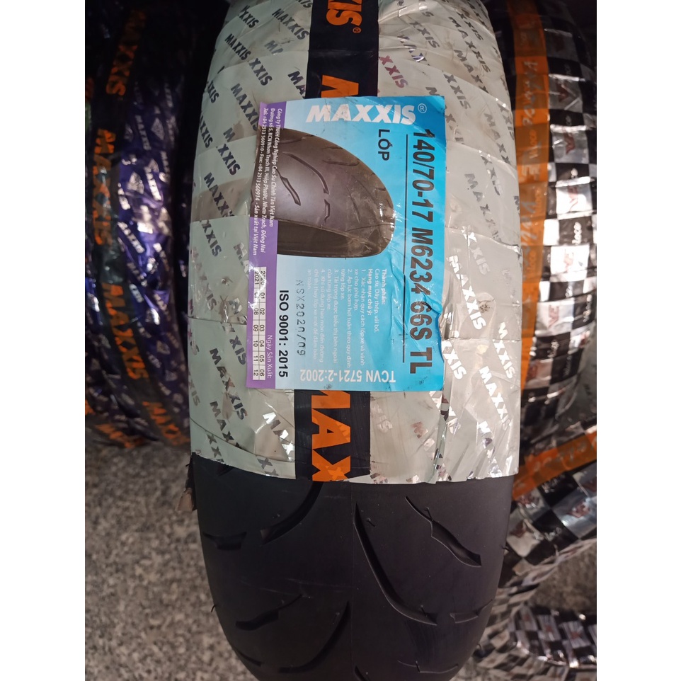 Lốp xe máy Maxxis 140/70-17 M6234 66S TL Dành cho Bánh sau xe Exciter,R3, R15