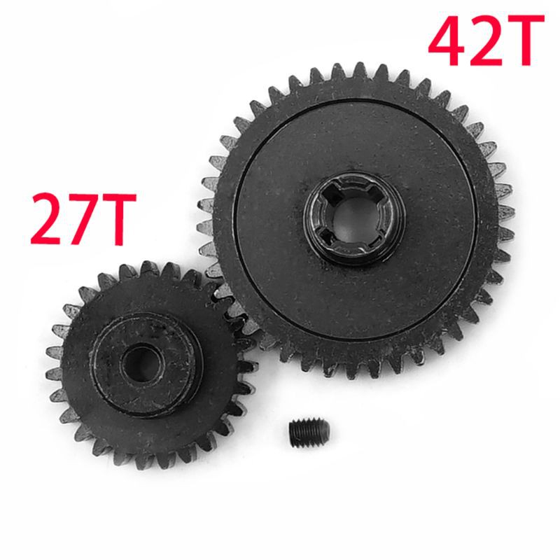 Bánh răng chính 42T + bánh răng động cơ 27T kim loại nâng cấp cho xe hơi RC 1/18 WLtoys A959-B A969-B A979-B K929-B
