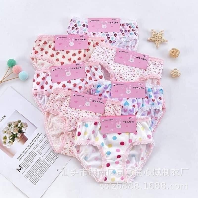 Quần chip cho bé gái 2 đến 12 tuổi set 3 quần tam giác chất cotton cao cấp mềm mịn an toàn JIMADO