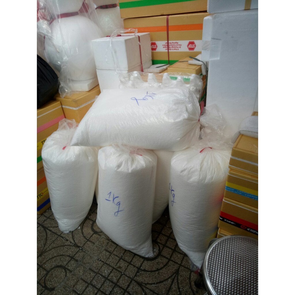 1Kg Hạt Xốp Nhồi Gối Lười, Có Thể Dùng Chơi Slime, Bỏ Hộp Quà, Làm Tuyết....