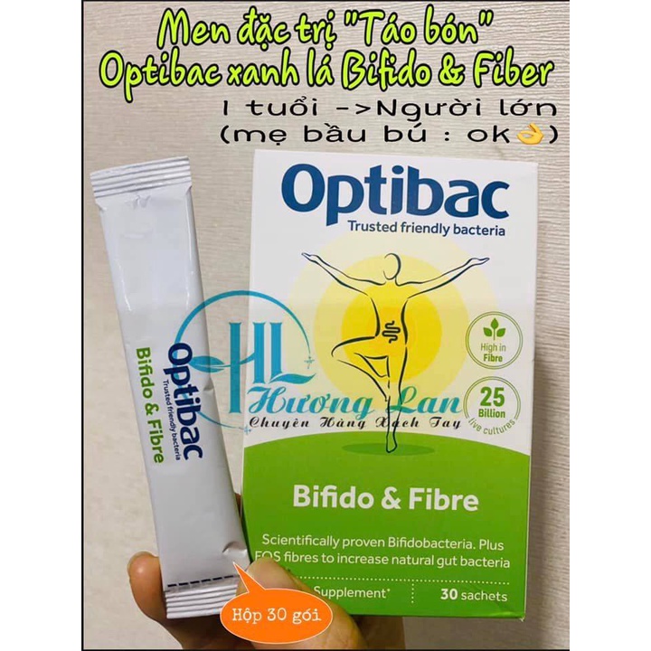 Men Optibac Xanh Lá - Optibac Bifido & Fibre