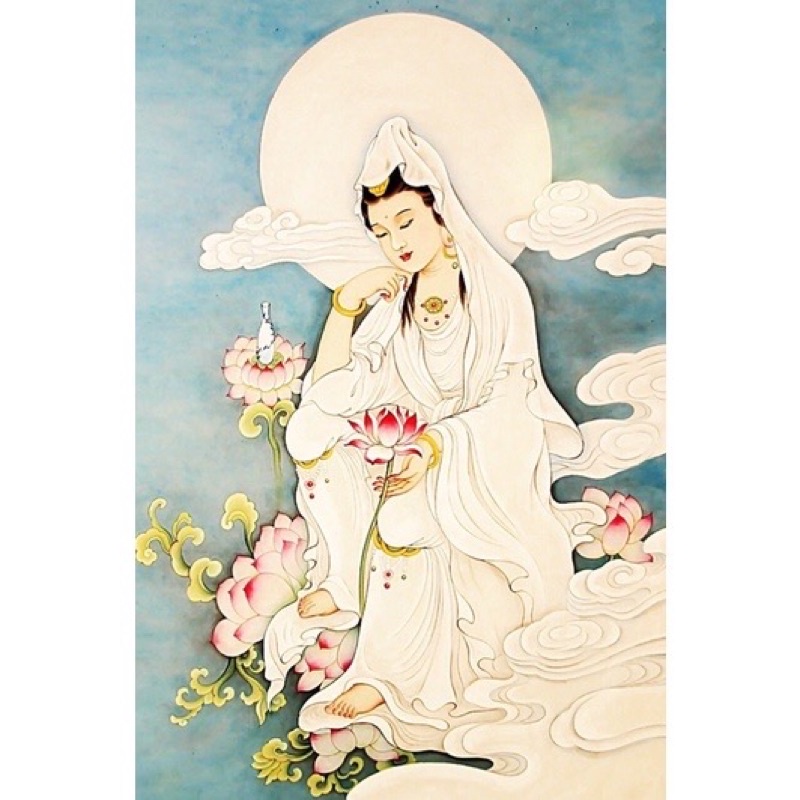 Tranh đính đá 5D tự làm hình Phật giáo nhiều mẫu tự chọn 30*40cm