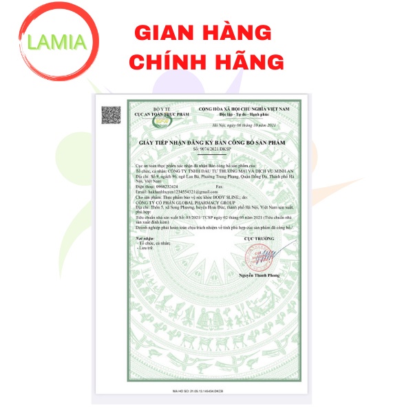 Viên uống giảm cân Body Sline hộp 30 viên, hỗ trợ giảm béo thải mỡ nhanh an toàn tự nhiên không cần ăn kiêng