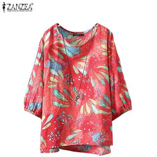 Áo ZANZEA form rộng in họa tiết phong cách Bohemian thời trang cho nữ