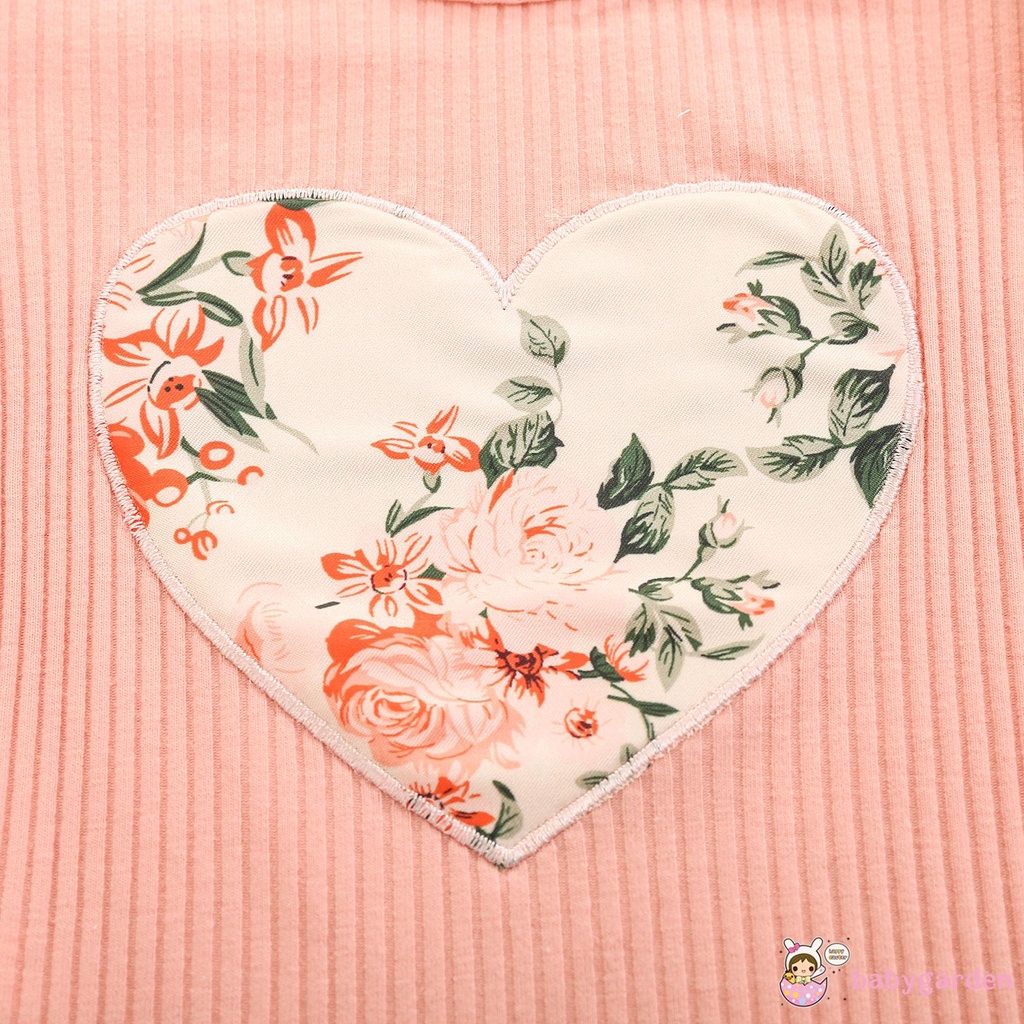 Áo liền quần tay ngắn diềm xếp nếp + quần short in hoa + băng đô phong cách mùa hè đáng yêu dành cho bé gái