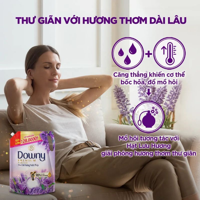 NƯỚC XẢ VẢI DOWNY ĐẬM ĐẶC HOA OẢI HƯƠNG NƯỚC PHÁP TÚI 2.2 LÍT