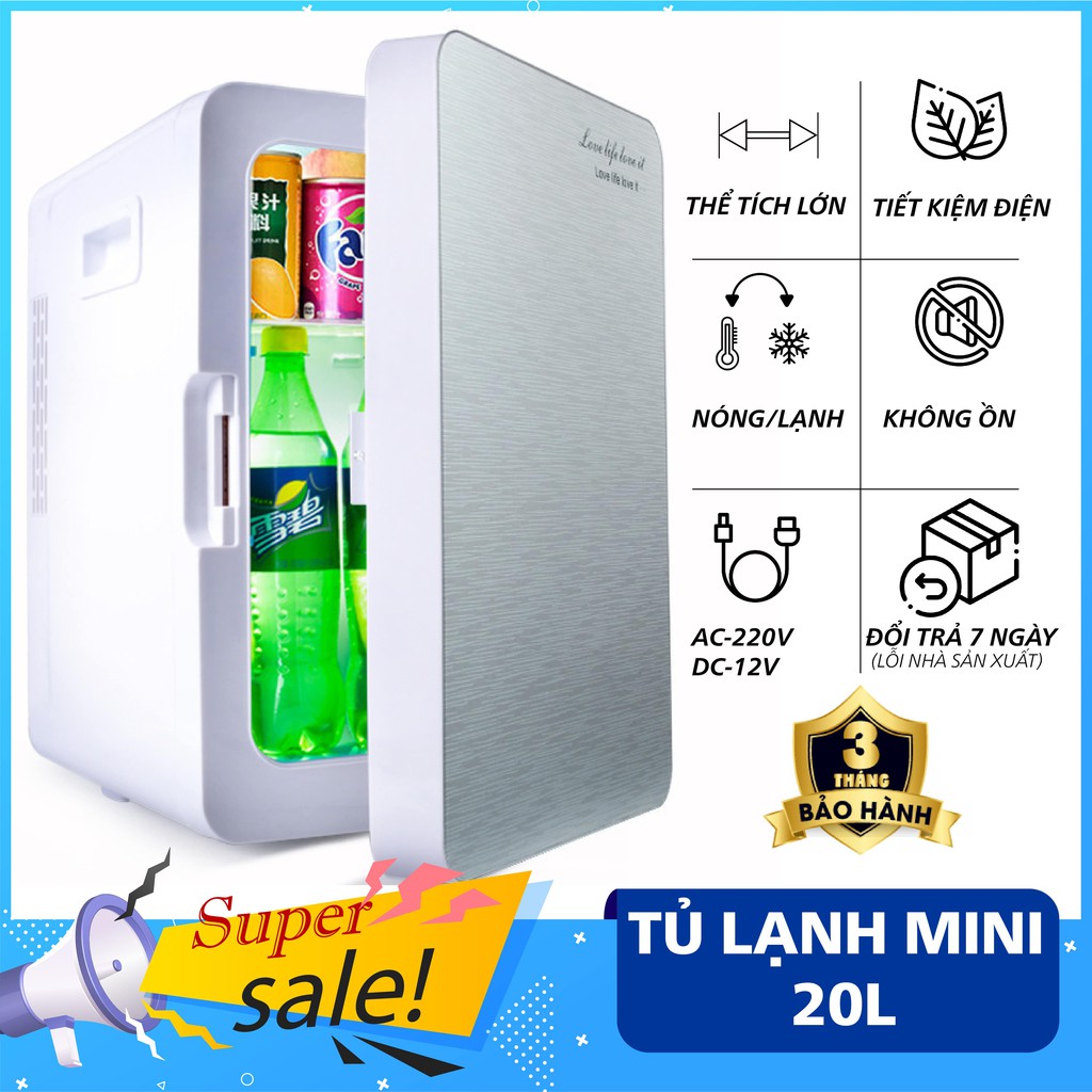 Tủ lạnh, tủ mát mini dùng cả trong nhà, xe hơi [HÀNG HIỆU] 2 chiều nóng lạnh, rẻ vô địch