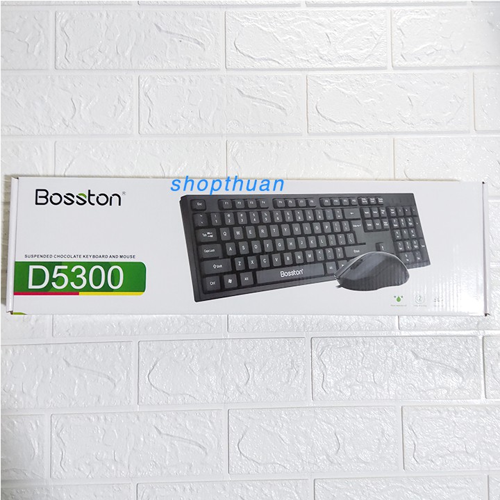 Combo chuột và bàn phím có dây Bosston D5300 cổng usb màu đen