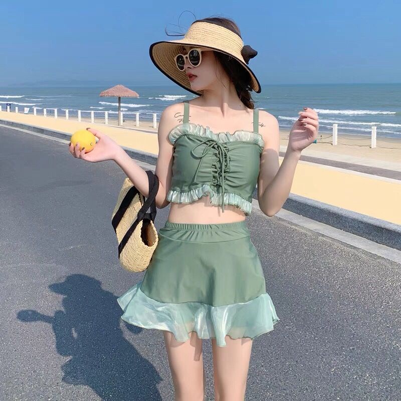 Bộ Đồ Bơi Hai Mảnh Phong Cách Hàn Quốc Cho Nữ