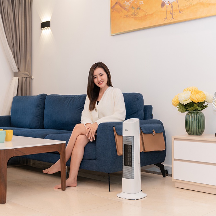 Quạt sưởi gốm SEKA cao cấp, Máy sưởi làm ấm không khí công suất 2200W, an toàn, tiết kiệm điện, đầu xoay góc rộng