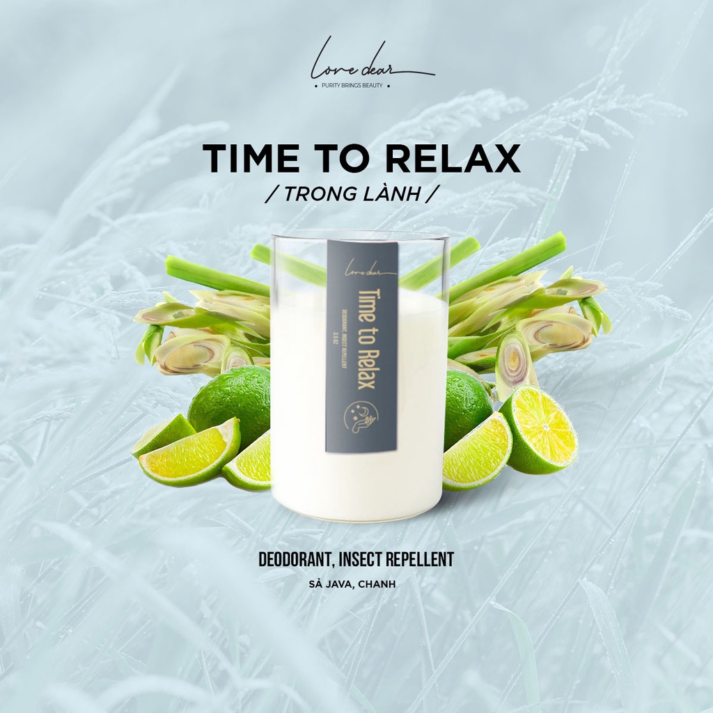 Nến Thơm Tinh Dầu Cao Cấp LoveDear- TimeToRelax 100g Không Khói Decor Sang Trọng