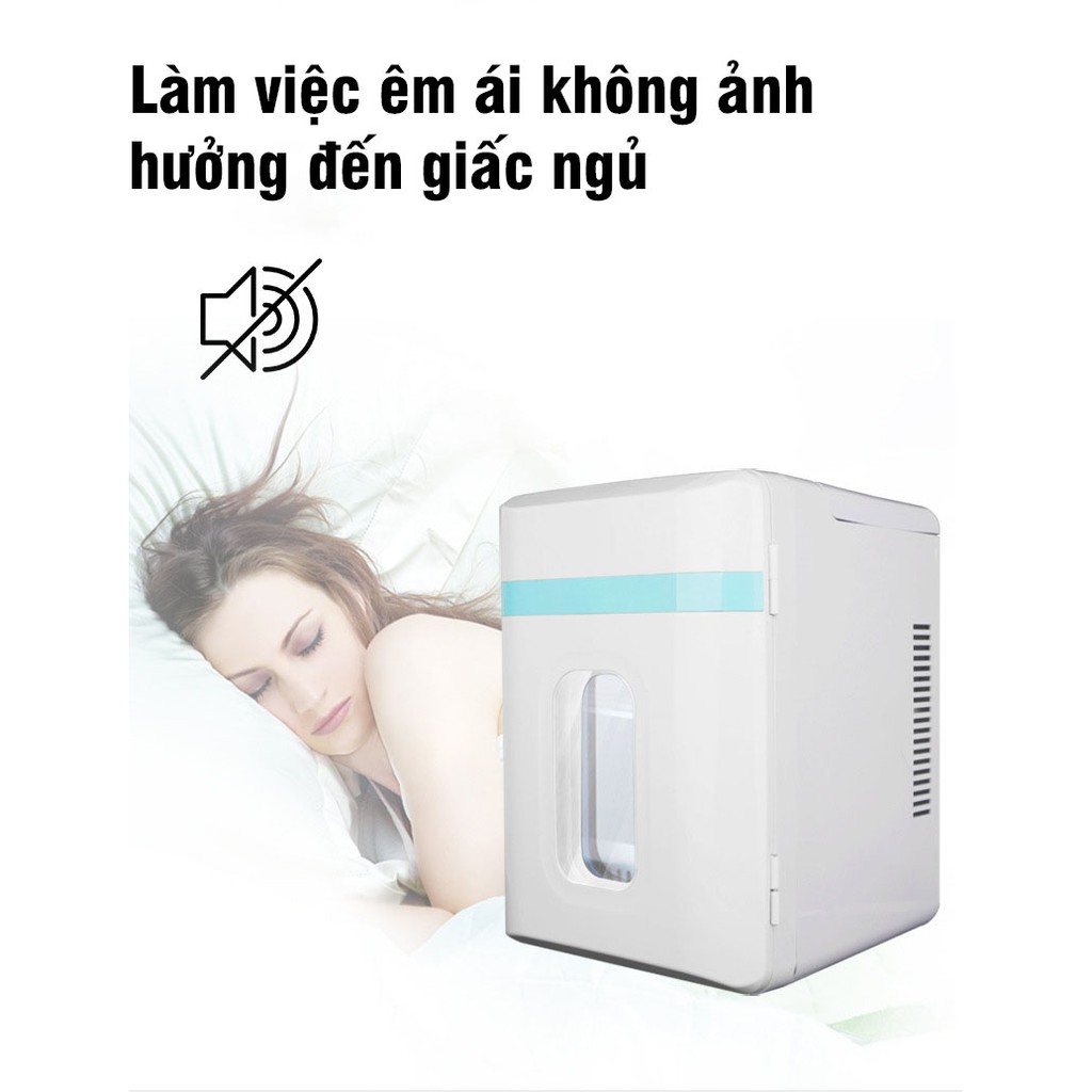 Tủ lạnh mini 2 chiều nóng lạnh dung tích 12L dùng điện từ 12-220V dùng trên ô tô hoặc gia đình, văn phòng