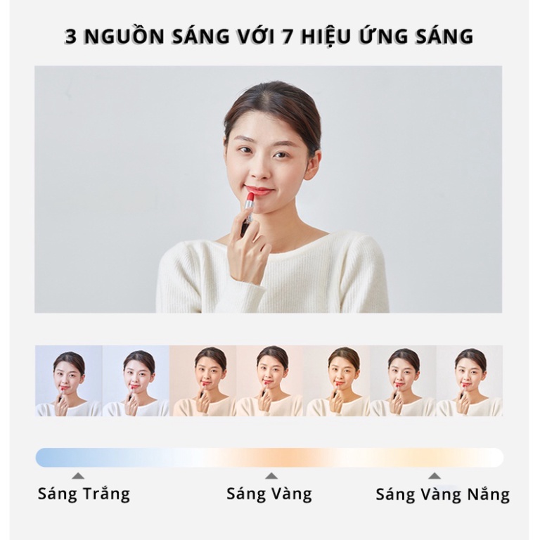 Đèn Livestream Standbox V6 có tay đỡ nằm ngang gập gọn đa năng xoay 360 độ, điều khiển chụp ảnh từ xa