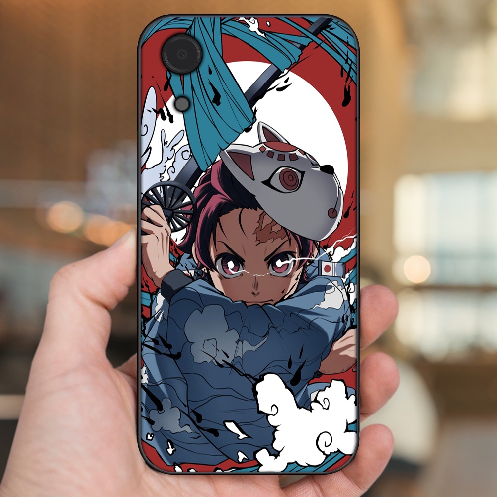 Ốp lưng Samsung A03 Core viền đen in hình Tanjiro Kimetsu No Yaiba