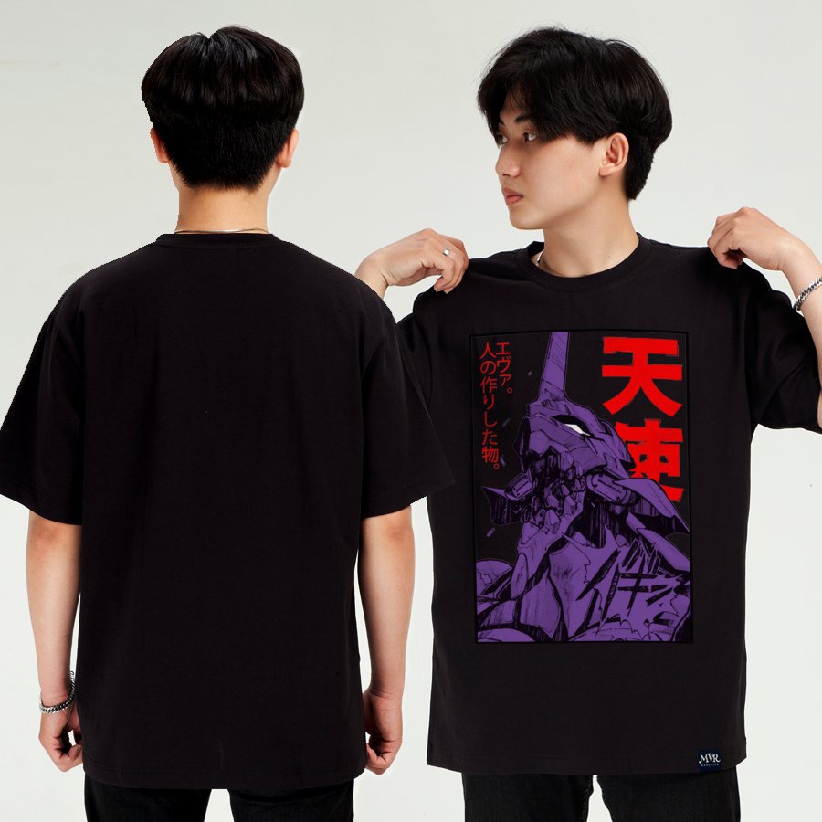 Áo thun nam nữ phom rộng Cotton thoáng mát hoạt hình nhân vật dài tay MVR KK3903