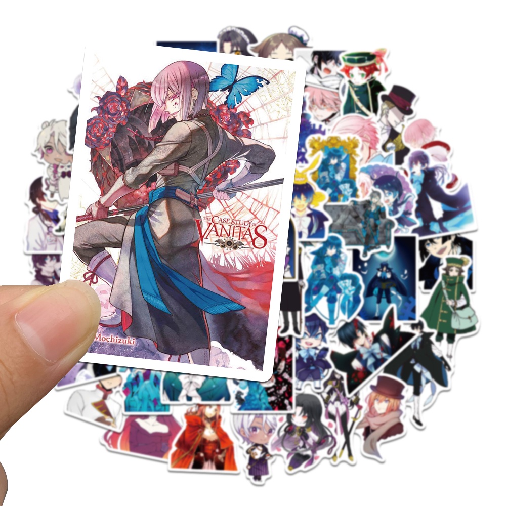 Bộ 50 Miếng Dán PVC Chống Nước In Hình Anime Vanitas Noe Archiviste Jeanne Dominique De Sade