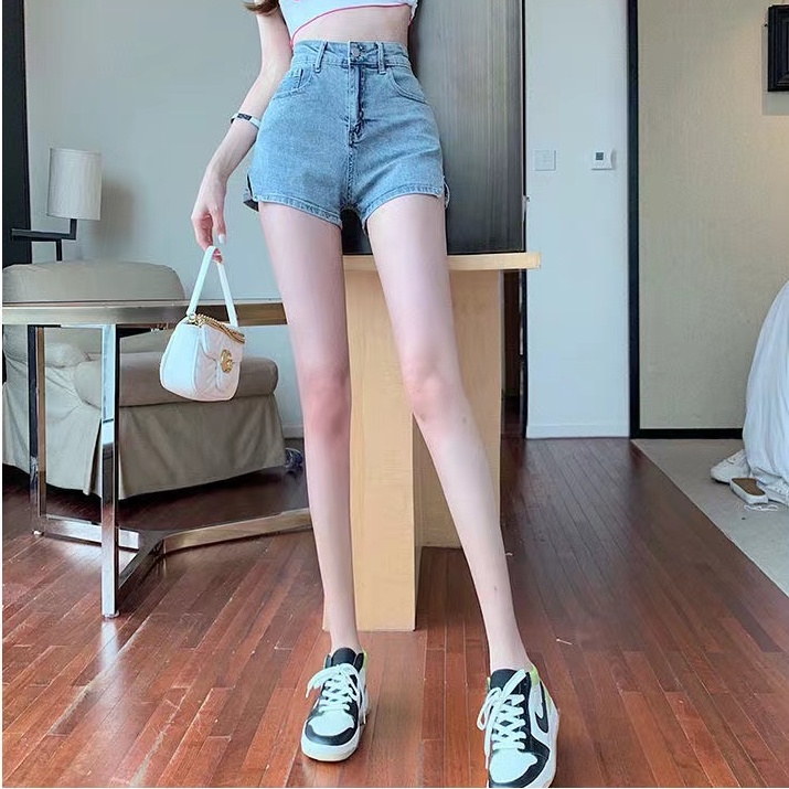Quần Short Denim Lưng Cao Gợi Cảm Thời Trang Mùa Hè Cho Nữ