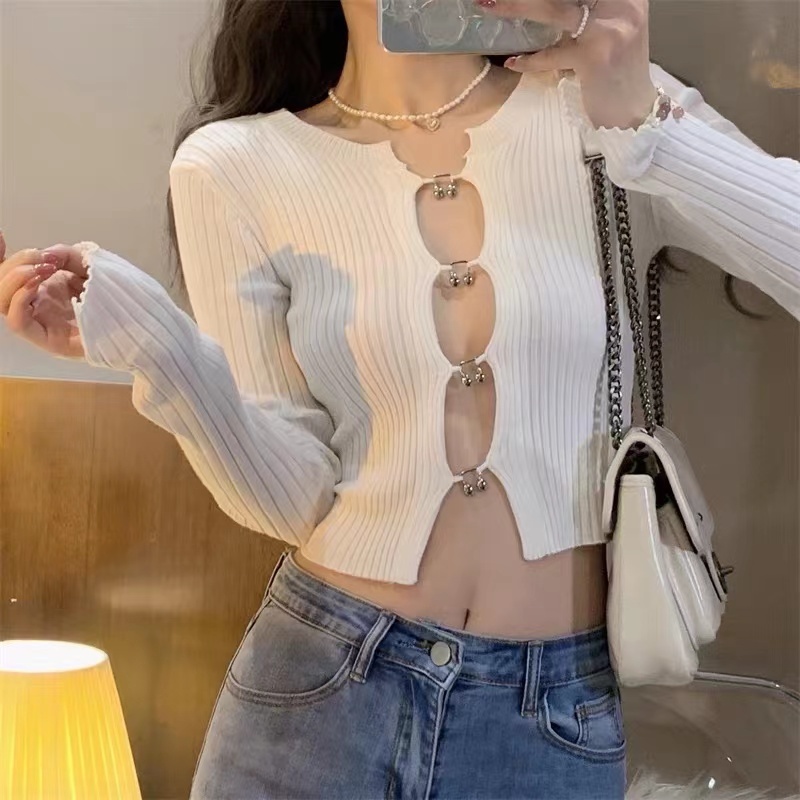Áo Croptop Tay Dài Thời Trang Quyến Rũ Cho Nữ