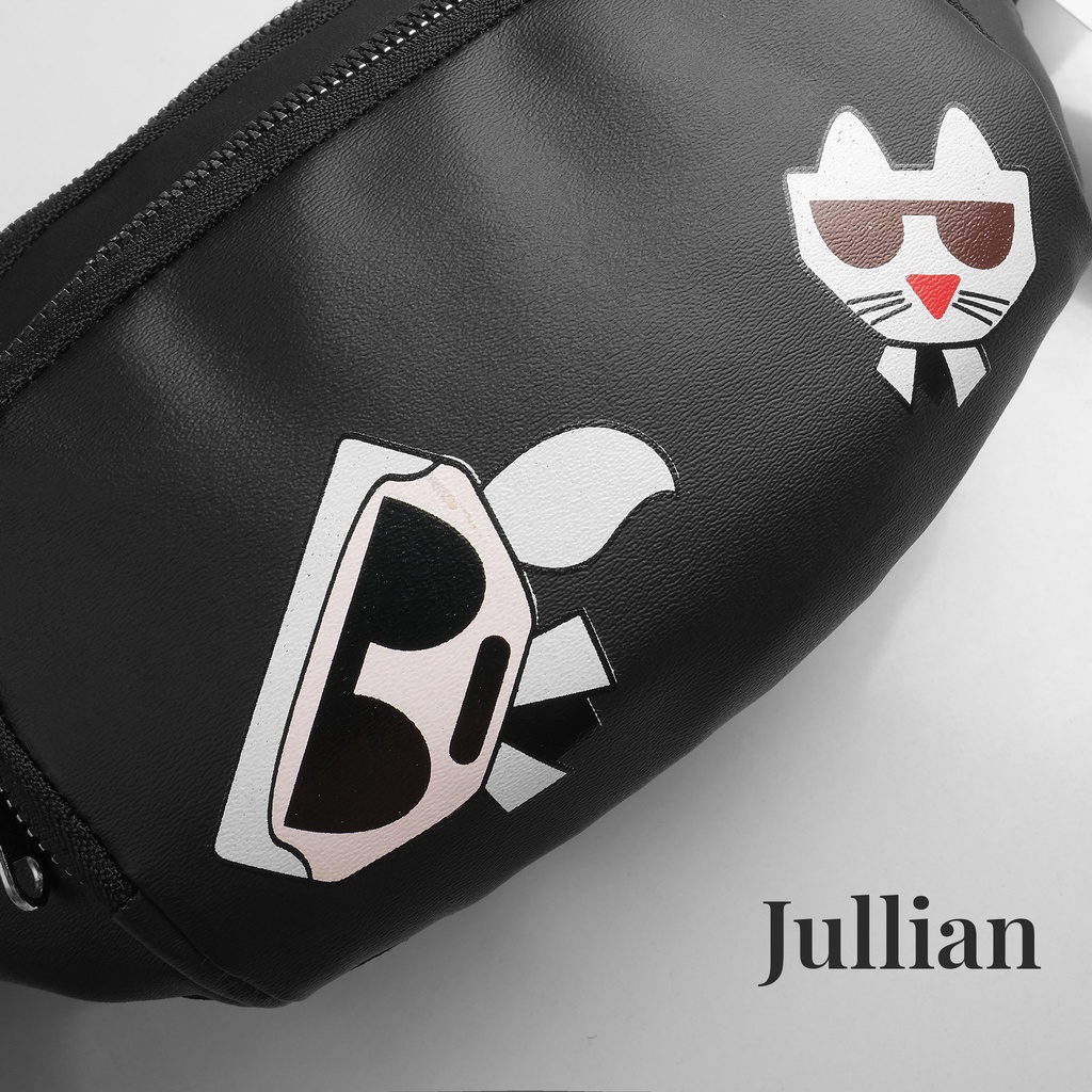 Túi đeo chéo nam nữ WAISTBAG KARL CAT NEW HOT 2023 - Da simili