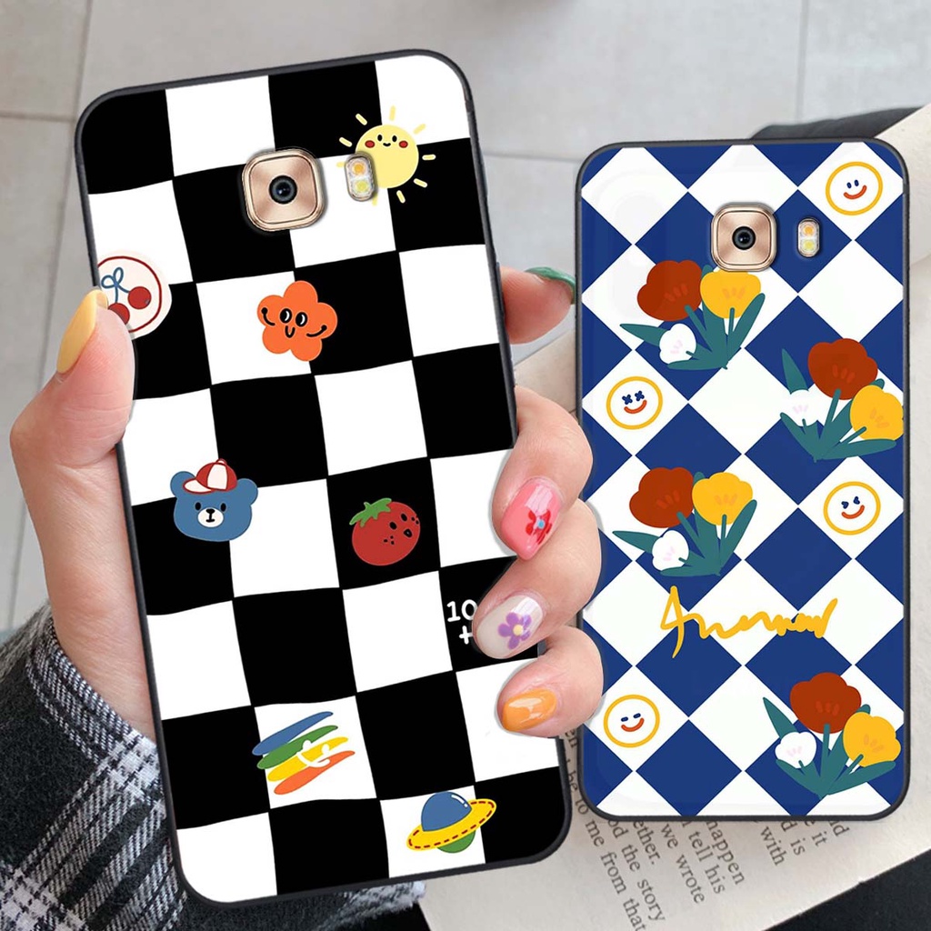 Ốp Samsung C9 Pro họa tiết hoa, gấu thời trang, ốp dẻo bền đẹp