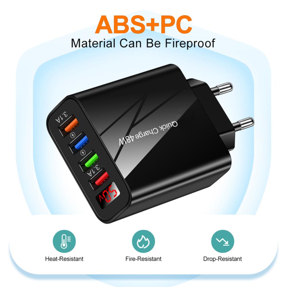 Củ Sạc Nhanh DIGIFOUNDER USB 3.1A Có Đèn LED Cho IPhone Samsung S10 Plus Xiaomi Huawei I7W3 Bộ sạc dự phòng