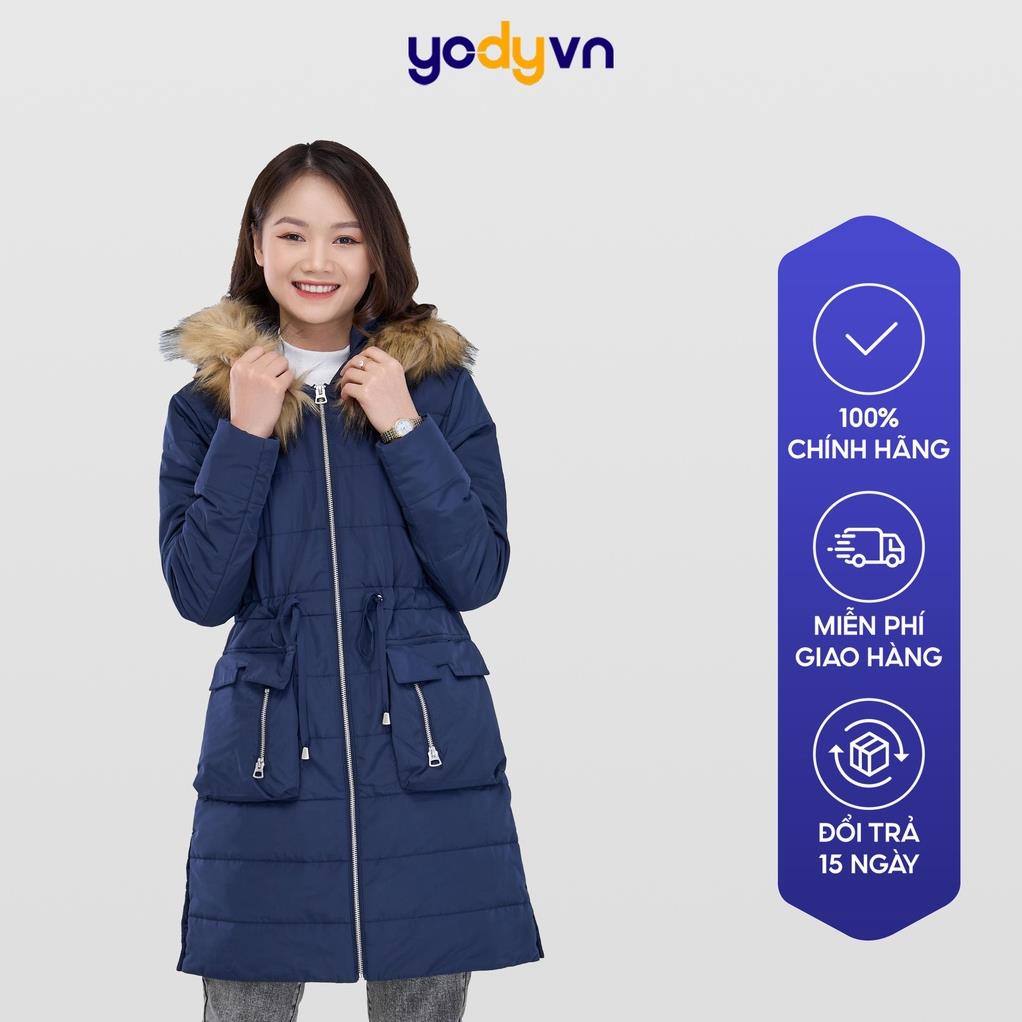 Áo phao Yody nữ dáng dài cõ mũ, áo khoác nữ cao cấp PHN4008 !