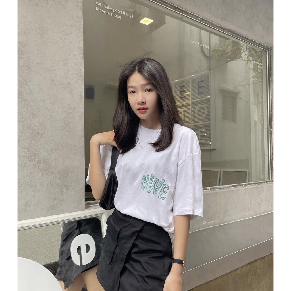 Áo Thun S.W.E 2 MẪU Ulzzang, chất cotton 4 chiều co dãn đẹp (V123)