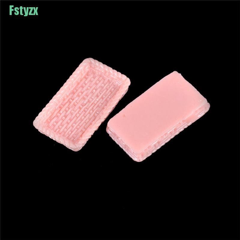 fstyzx 2Pcs Dollhouse Miniature Dinner Plate Dishes Kitchen Mini Food Plates Tableware