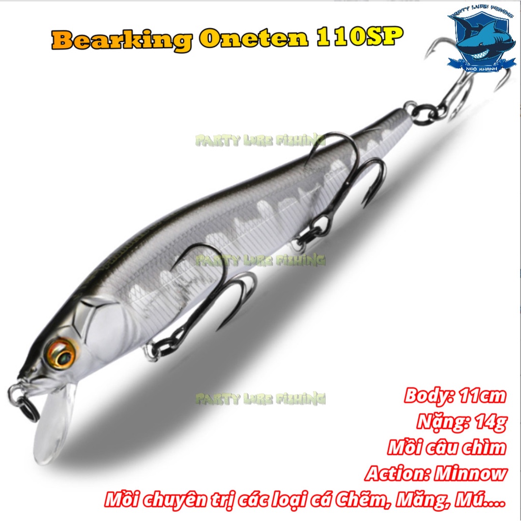 Mồi câu cá Bearking Oneten 110SP, mồi lure cá chẽm, măng, mú...
