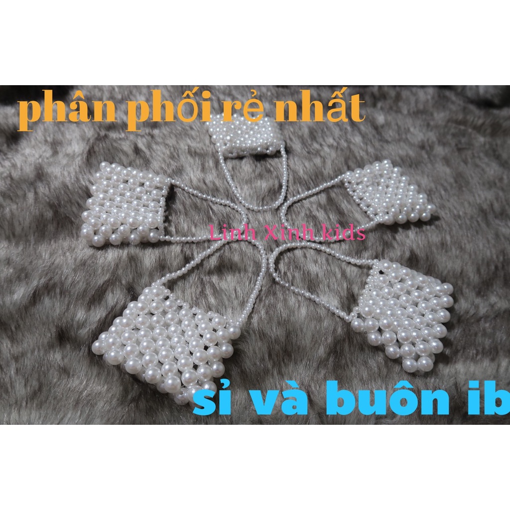 Túi xách mini ngọc trai giả xinh xắn cho bé- Sản phẩm Linh Xinh kids handmade