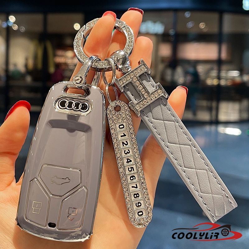 Vỏ TPU 6D Bảo Vệ Chìa Khóa Điều Khiển Từ Xa Cho Xe Hơi Audi A1 A3 A4 A5 A6 A7 A8 Quattro Q3 Q5 Q7 2009-2015