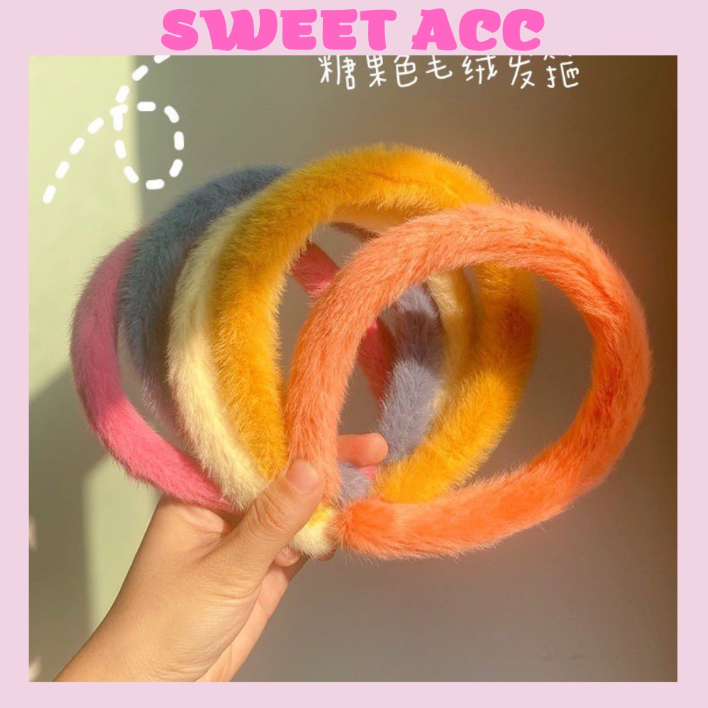 Bờm lông mềm trơn cute dễ thương dành cho nữ