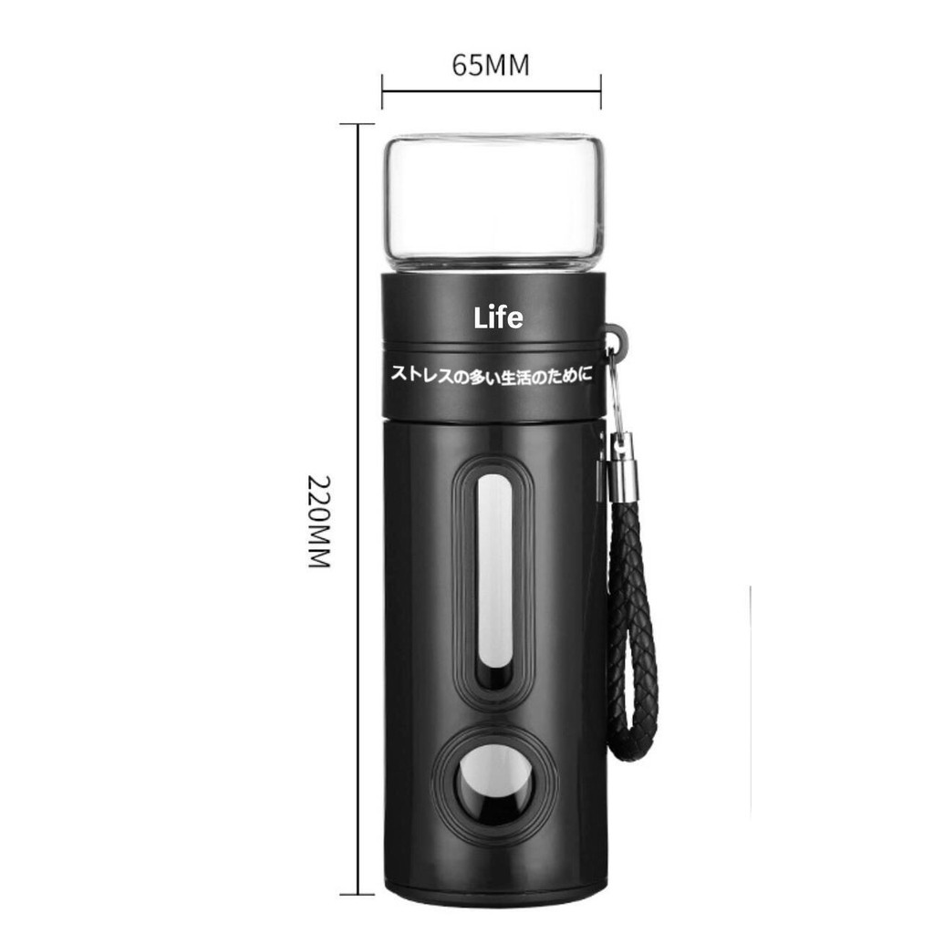 Bình đựng nước lọc trà thủy tinh Life 500ml - Made in Japan