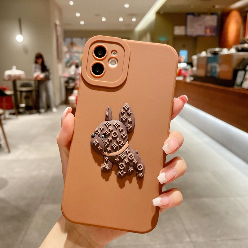 Ốp lưng iphone cạnh vuông gắn buldog bảo vệ camera 7plus x xsmax 11 11promax 12 12pro 12promax 13 13pro 13proma DT13