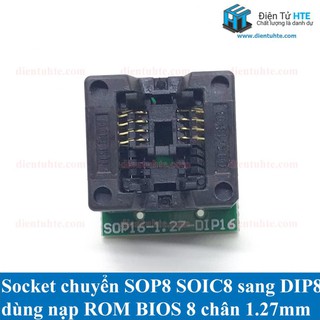Socket - Đế chuyển SOP8 SOIC8 sang DIP8 nạp rom BIOS pitch 1.27mm 150mil/200mil