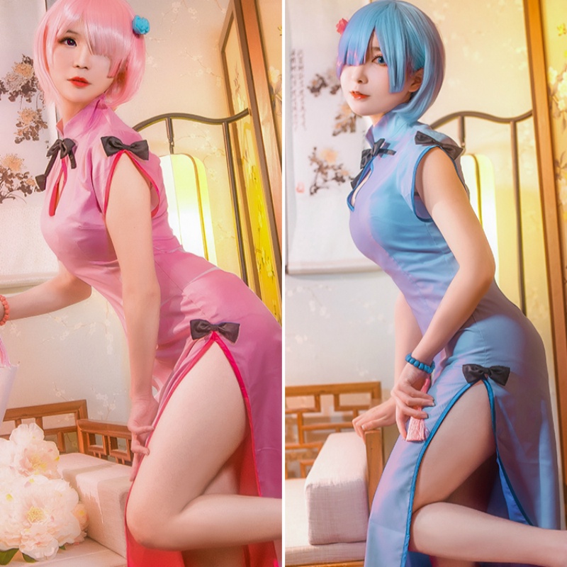 Đầm Sườn Xám Cosplay Nhân Vật Rem Ram Trong Re:Zero | BigBuy360 - bigbuy360.vn