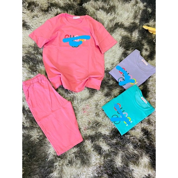 Bộ áo form rộng quần ngố thun cotton thái