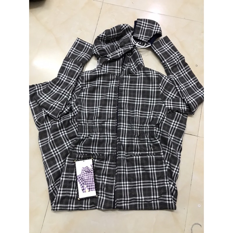 Áo cotton kẻ 2 lớp choàng dài toàn thân chống tia uv loại 1.