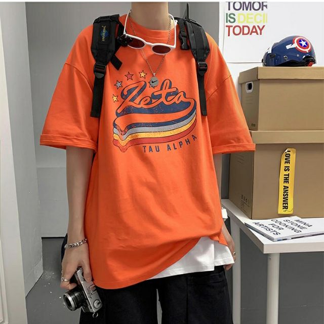 Áo thun tay lỡ Unisex Zeta dạng cặp