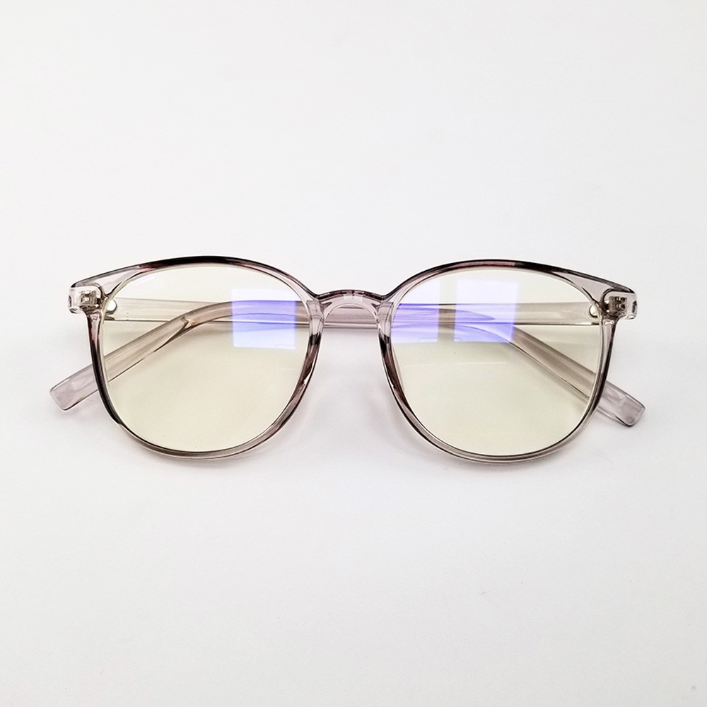 Gọng kính nam nữ mắt cận tròn màu đen, nâu hồng, xám khói chất liệu nhựa dẻo 2036. Tròng kính giả cận 0 độ, chống tia UV | BigBuy360 - bigbuy360.vn