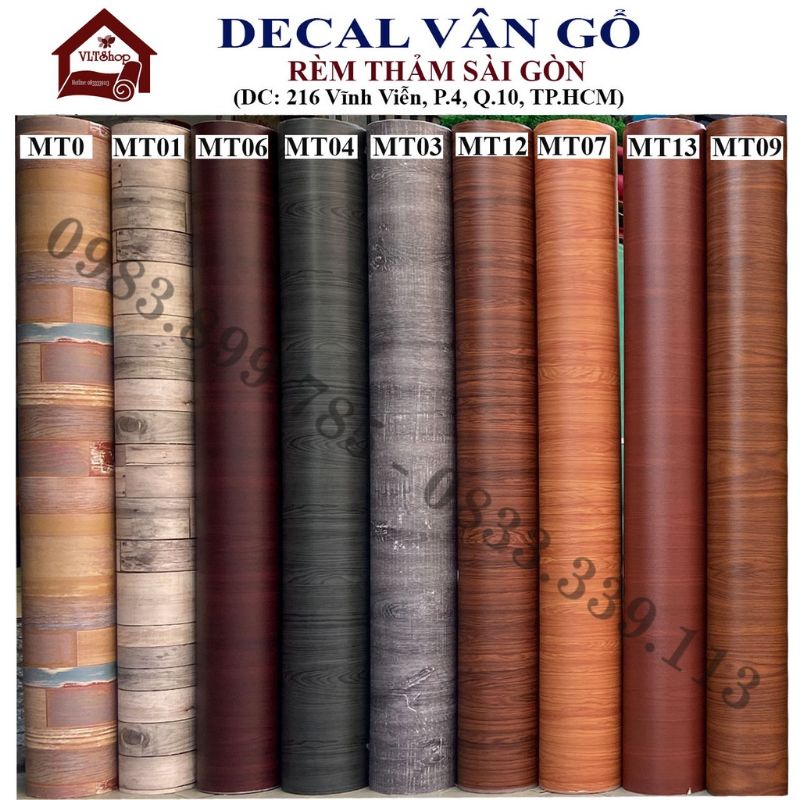 [ Vân gỗ - Chọn màu Decal vân gỗ - Giấy dán tường bàn tủ có sẵn keo ( khổ 1,2m )