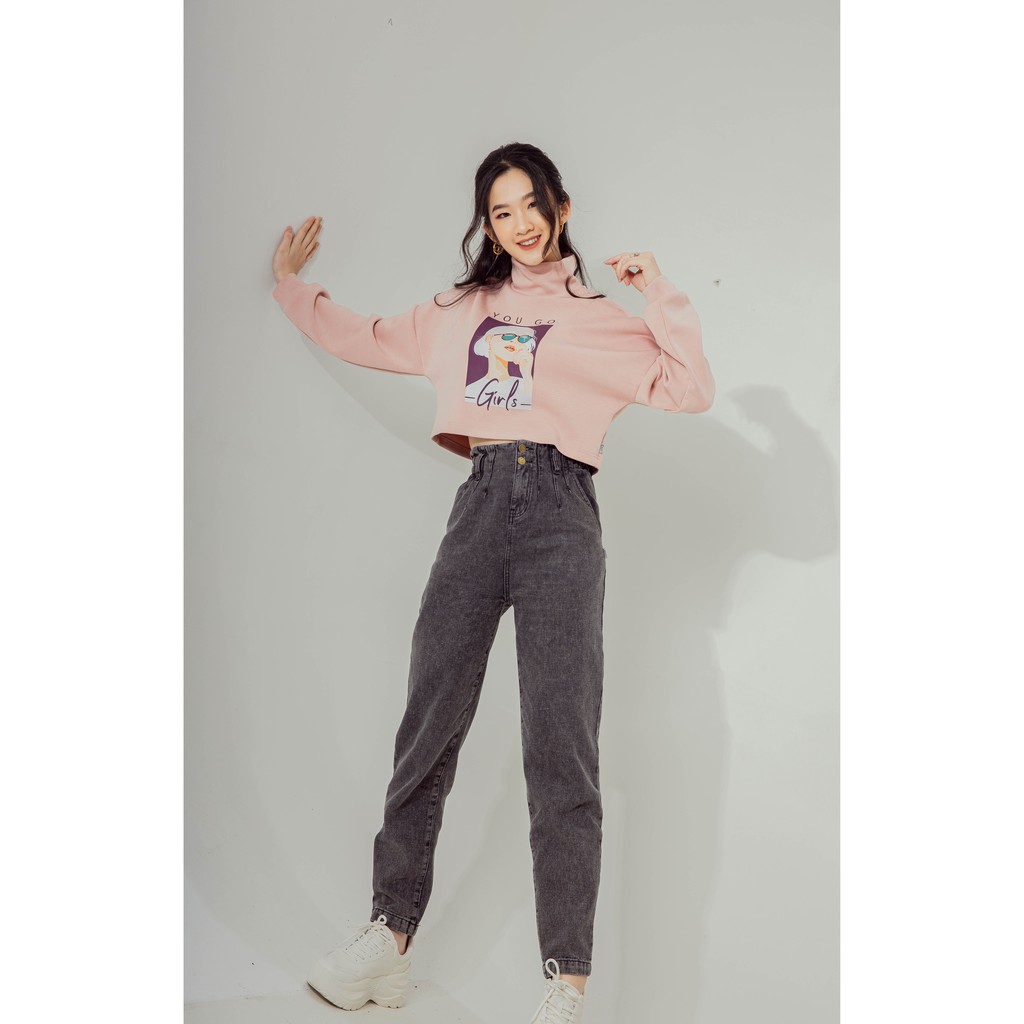 CCHAT Quần jean cạp cao chun TS | BigBuy360 - bigbuy360.vn