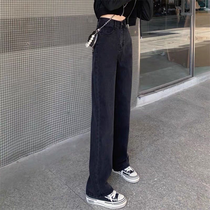 Quần jeans quần kaki ống suông nâu sữa cạp cao siêu hack chân siêu tôn dáng-QĐGR-mã Kaki Suông