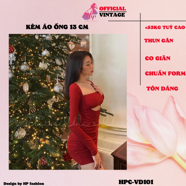 Đầm váy nữ ôm body cổ U kèm áo ống trong mặc 2 kiểu thời trang nữ - VD101