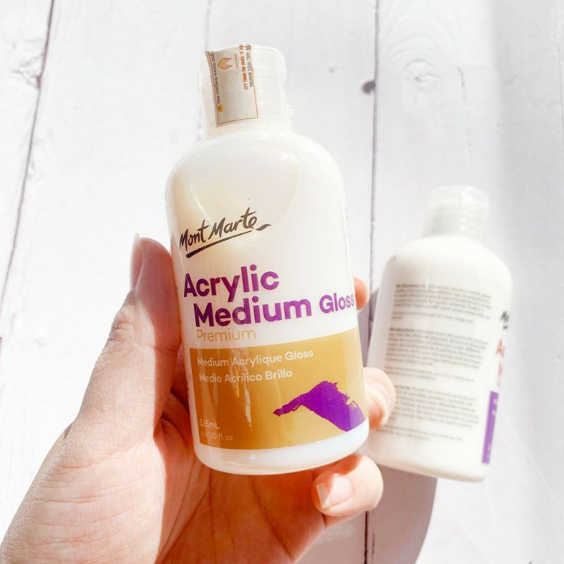 Dung Môi Pha Màu Acrylic Vẽ Tăng Sáng, Bền Màu, Bảo Vệ Tranh Mont Marte 75ml,135ml