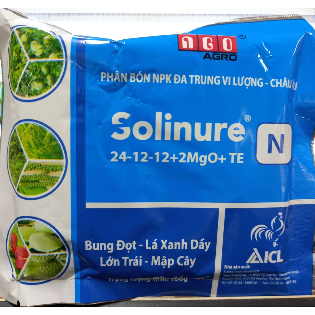 Phân bón rau, hoa, cây cảnh Solinure 24-12-12 + 2MgO + TE gói 100g