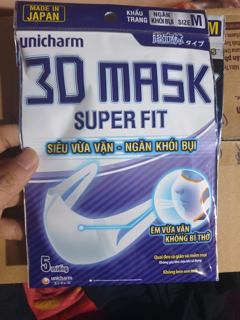 [HÀNG SẴN] Combo 6 gói 3D Mask SUPERFIT của Unicharm Nhật Bản